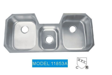 Triple bowl Stainless steel sink hotel kitchen equipment