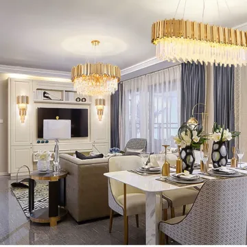 Modern Luxury LED Crystal Chandelier for American Style Living Room and Bedroom