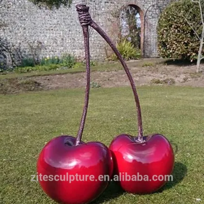 Garden Decorative Metal Stainless Steel Cherry Sculpture