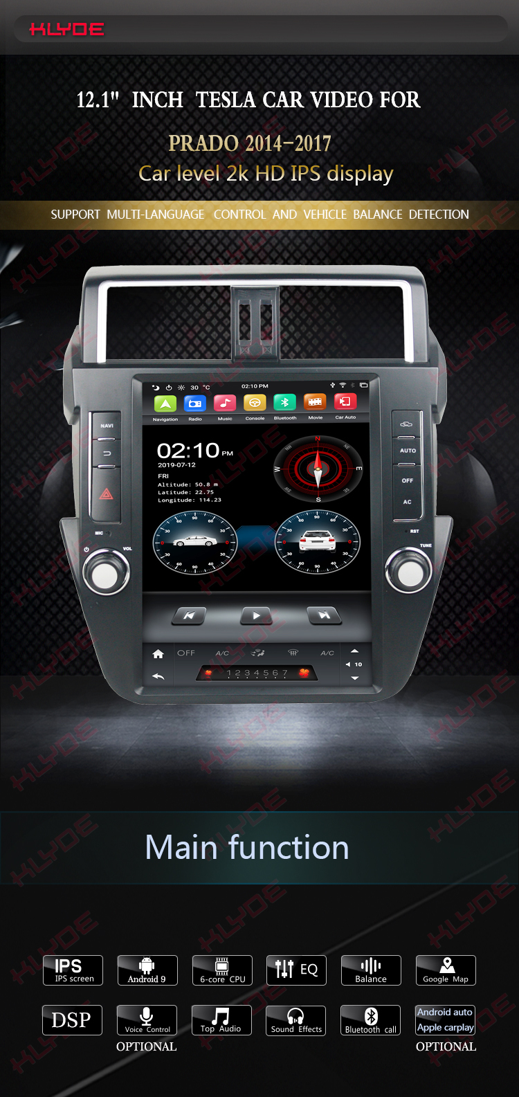 dvd gps for toyota prado 2016