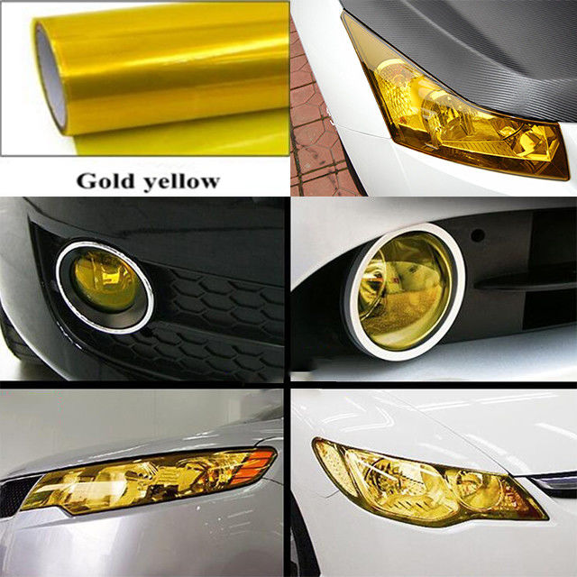 SGS Approved Car Headlight Film High Glossy Golden Calendered Silicone coated 0