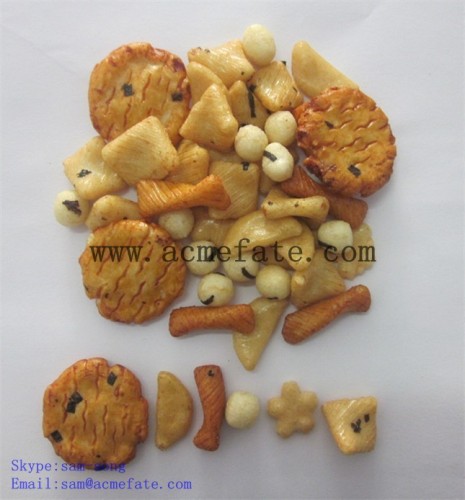 corn snacks food mix rice crackers and coated peanuts