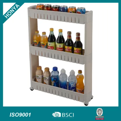 3 Tier kitchen plastic gap corner storage rack