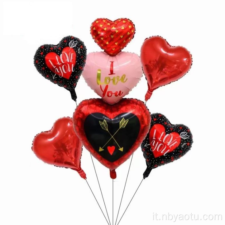 Decorazione della festa Love Heart Foil Balloon Set