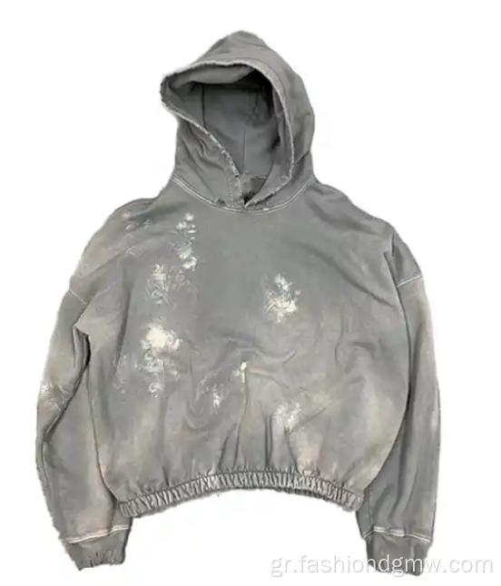Vintage οξύ πλύθηκε υπερμεγέθη hoodie