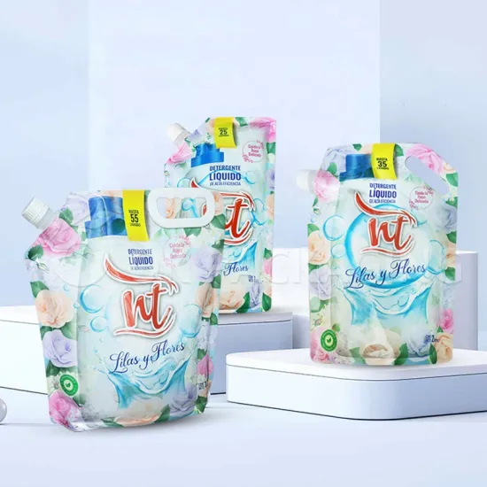 Stand Up Detergent Spout Pouch Bag for Liquid and Powder Packaging