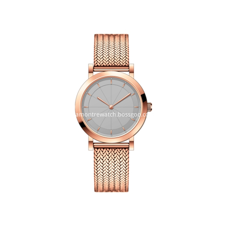 Girl S Rose Gold Mesh Band Watch