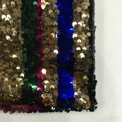 Regular Bright Sequin Embroidery On Poly Mesh Fabric