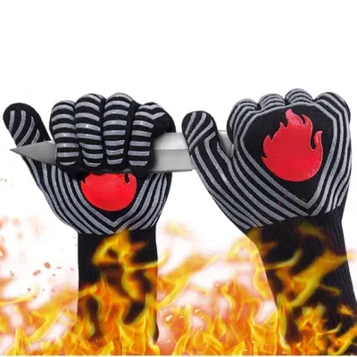 Kitchen Cooking Food Grade Premium Non-Slip Silicone Heat Resistant Oven BBQ Gloves