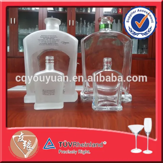 Square White Frost Glass Wine Bottle Color Bottle Liquor 750ML