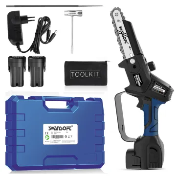 Compact Battery-Powered Pruning Pole Saw - Swansoft 6 Inch Mini Cordless Chainsaw