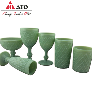 ATO Green coloured retro wine water glass cup