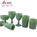 Ato Green Colored Retro Water Glass Cup