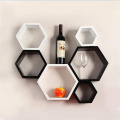 6 Piece Mount Hexagon Shape MDF Wall Shelf