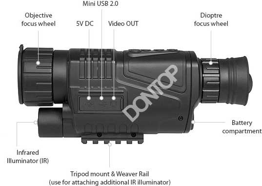 8X Digital Zoom Hunting Gun Night Vision Device with 5MP Camera