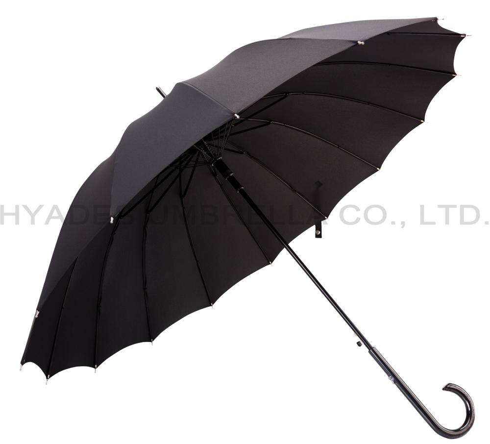 Schwarzer automatischer winddichter Regenschirm der Männer