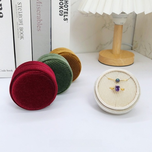 Round Shape Bracelet Packaging Velvet Jewelry Box Organize