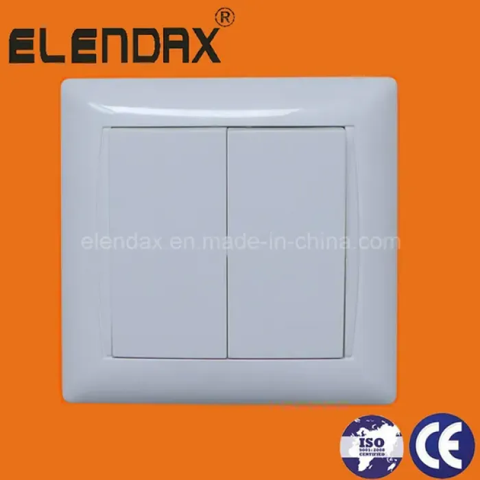 Sakelar Dinding Satu Arah Dua Gang Eropa (F6002)