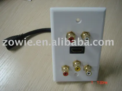 AV hdmi wall interconnect Keystone Network RCA+HDMI Multimedia Faceplate