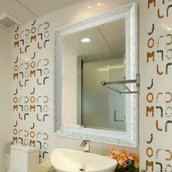 Decorative Silver Framed Mirror Bathroom Public