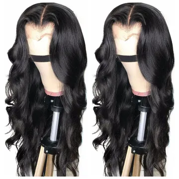 13*4 Body Wave Glueless Swiss Lace Frontal Wigs Raw Indian Human Hair Lace Wigs Virgin Cuticle Aligned Body Wave Lace Front Wig