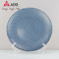 ATO Tableware Charger Blue Glass Plate Placs Set
