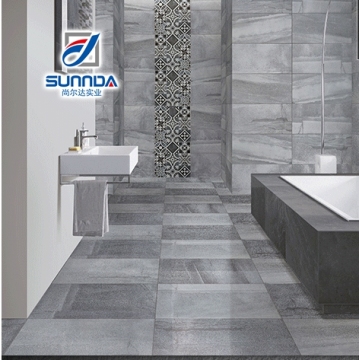 non-slip rough finish factory digital ink print sandstone rustic porcelain floor tiles