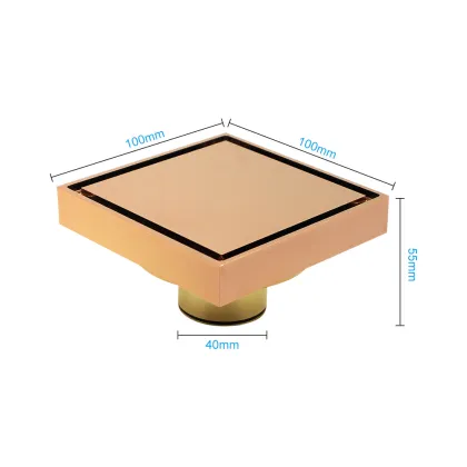 Hot Sales Gold Square Invisible Anti-odor Shower Drain - Brass Floor Drain