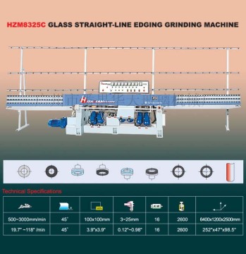 Glass straight line edge grinding machine