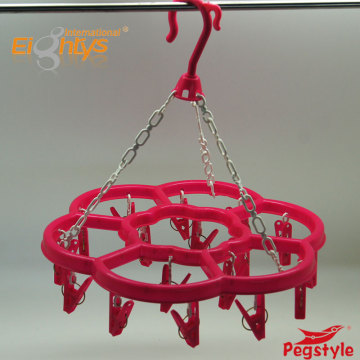 large flower shaped laundry plastic drying hanger with 18peg