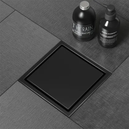 Anti-odor square black Floor Drain