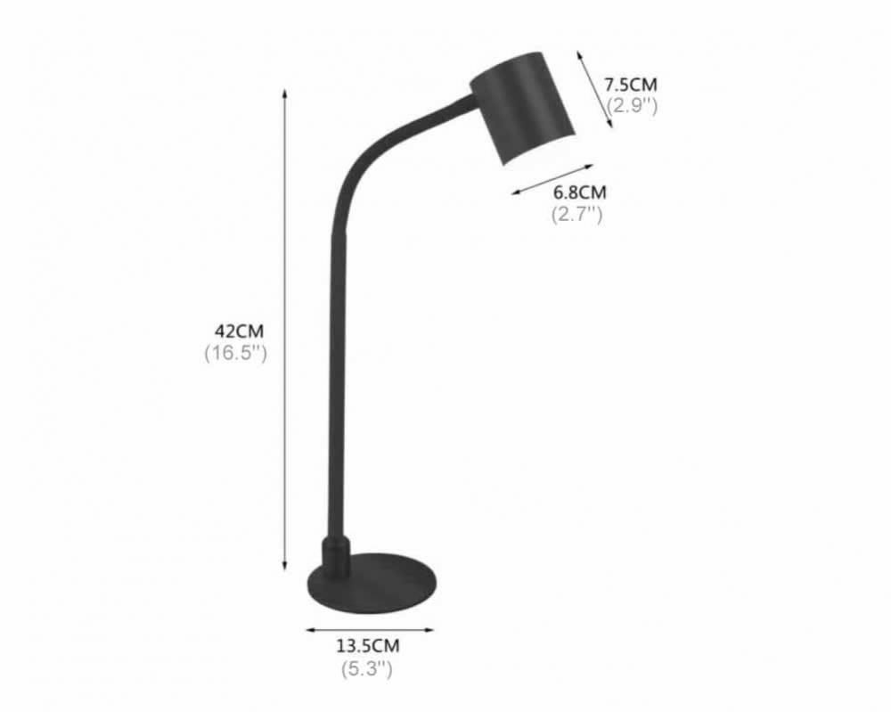 Black LED desk lamp with remote control