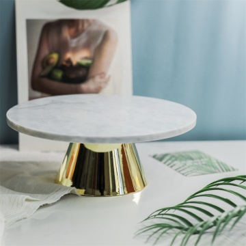 Marble Cake Stand: Large 12 Inch Round White Cake Holder Tray, Perfect for Wedding Cakes and Centerpiece Decoration