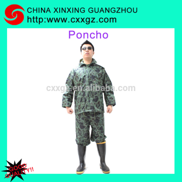 Military green color one set Raincoat with pants