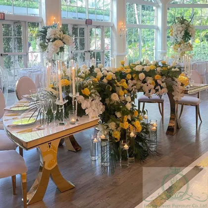 Luxury S-Shaped Banquet Dining Table for Wedding Events