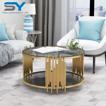 Wholesale Modern Glass and Stainless Steel Coffee Table for Home Use