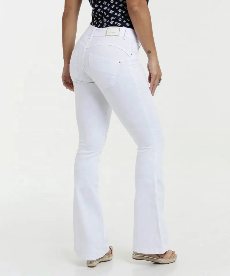 Pantalon évasé décontracté taille basse pour femme