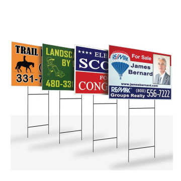 Cheap Plastic White 18 X 24 x4mm Corrugated Election Campaign Political Yard Signs with H-Stakes