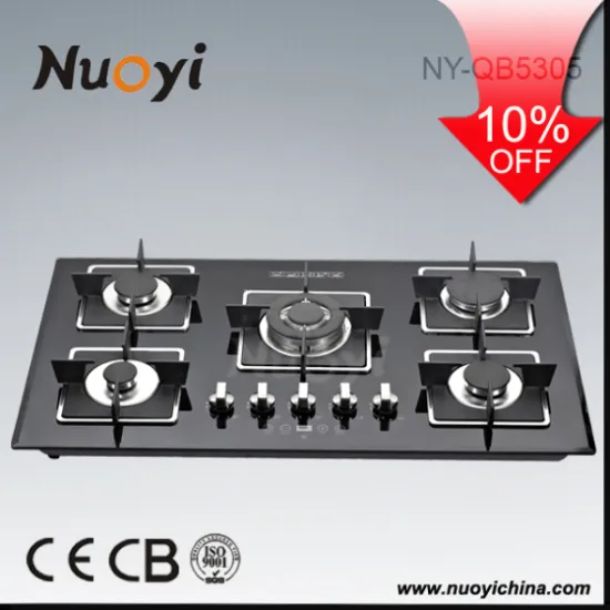 Cheaper 5 Burner Glass Top Gas Cooker Kitchen Appliances