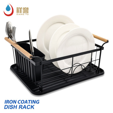 Wooden Handle Kitchenware Metal Dish Rack