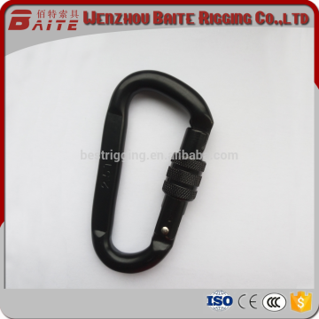40-CR Electrophoresis Black Flat Screw Hook ,Snap Hook With Screw With Two Rivets,carabnier snap hook Breaking Load 800KGS