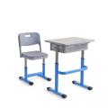 Adjustable single school students study desks and chairs