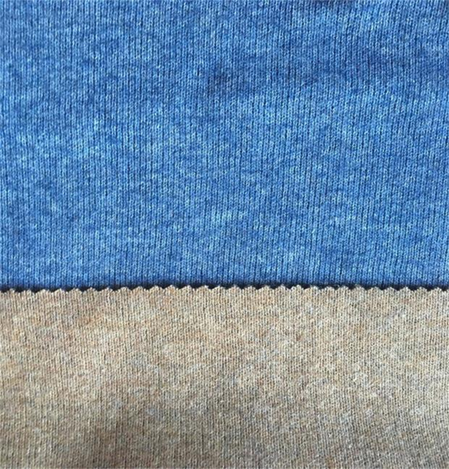 Knitted wool polyester double face fabric