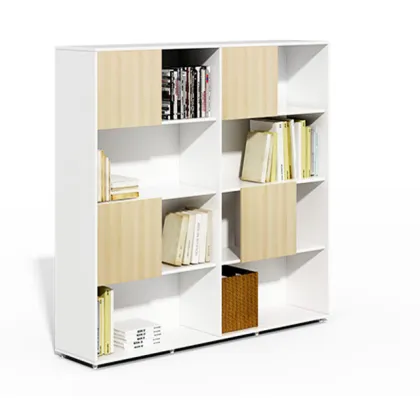 Modern Melamine Wood Bookshelf for Living Room