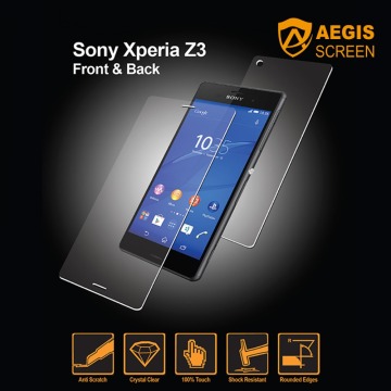 Anti-fingerprint tempered glass easier install screen protector for Sony-Xperia-Z3-front-back