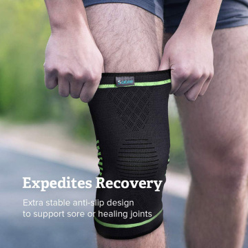 Manga de apoio do joelho de compressão elástica para esportes e atletas