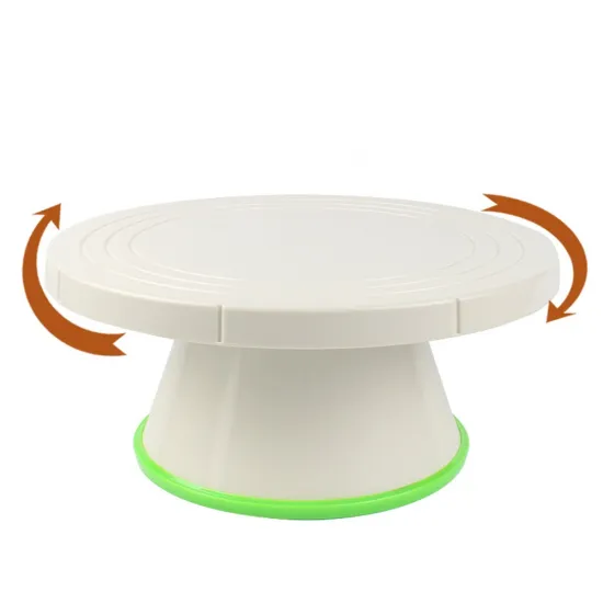 2017 newest cake decorating tools green color plastic rotating cake stands for baking tools