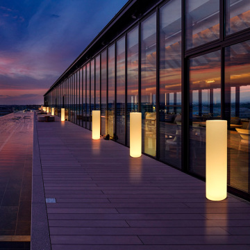 LED Pillar Solar Garden Lights for Minimalist Outdoor Landscaping
