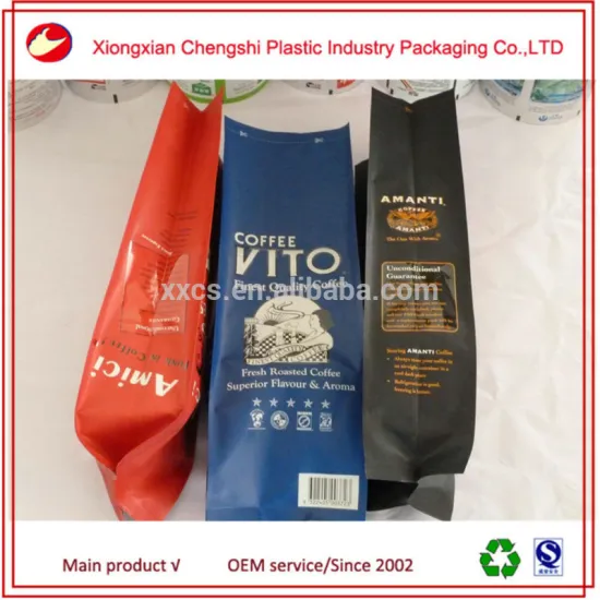 Hot Sale! one way valve coffee bag side gusset coffee packaging bag