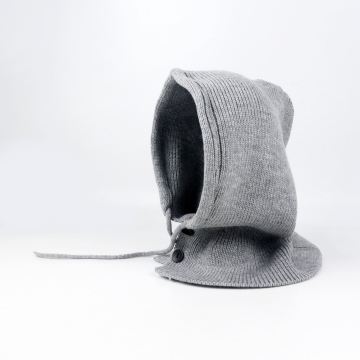 Custom Warm Knitted Balaclava Beanie with Drawstring for Outdoor Activities
